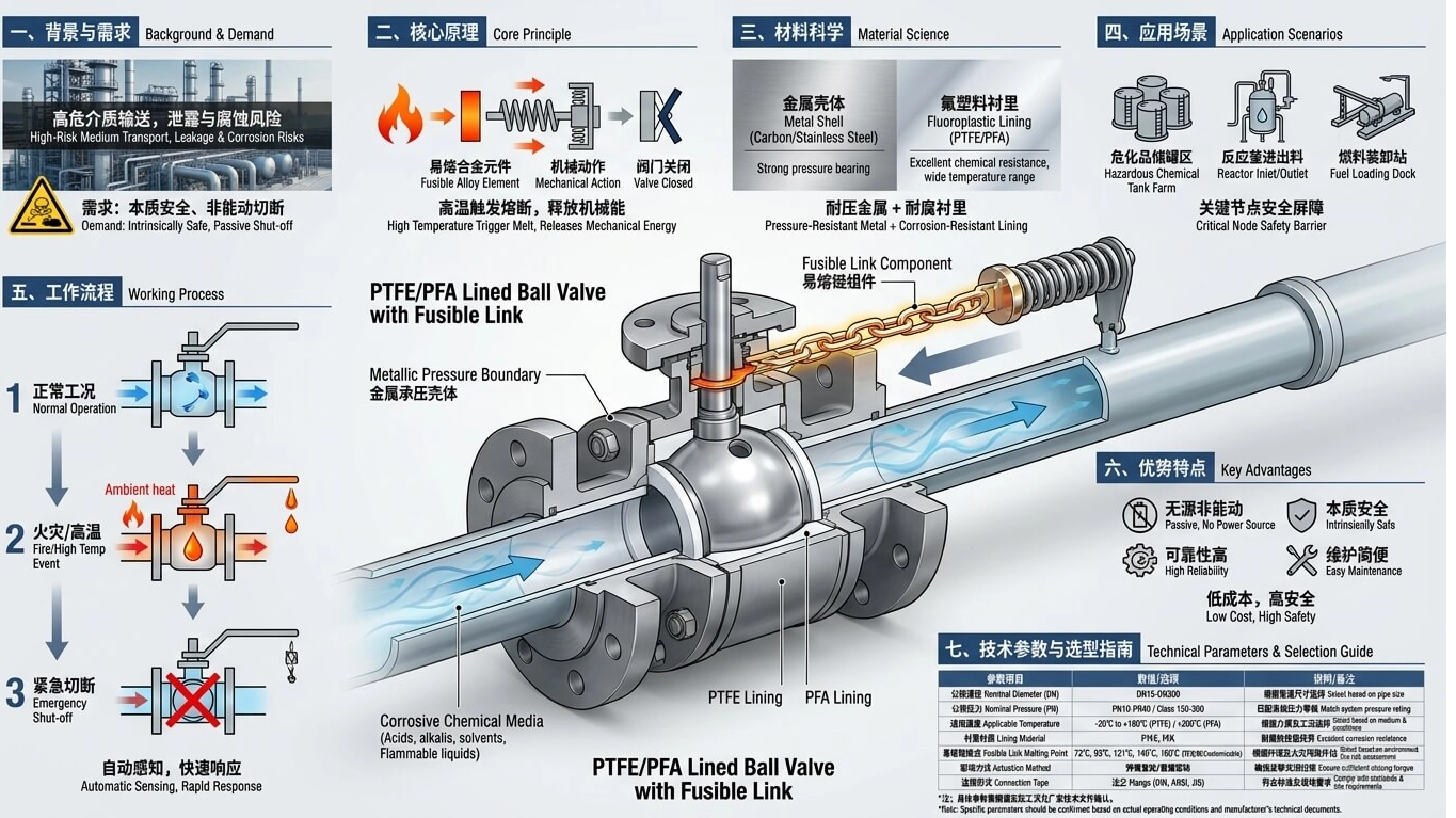 PTFE / PFA Lined Ball Valves with Fusible Link - MTD Actuator Valve